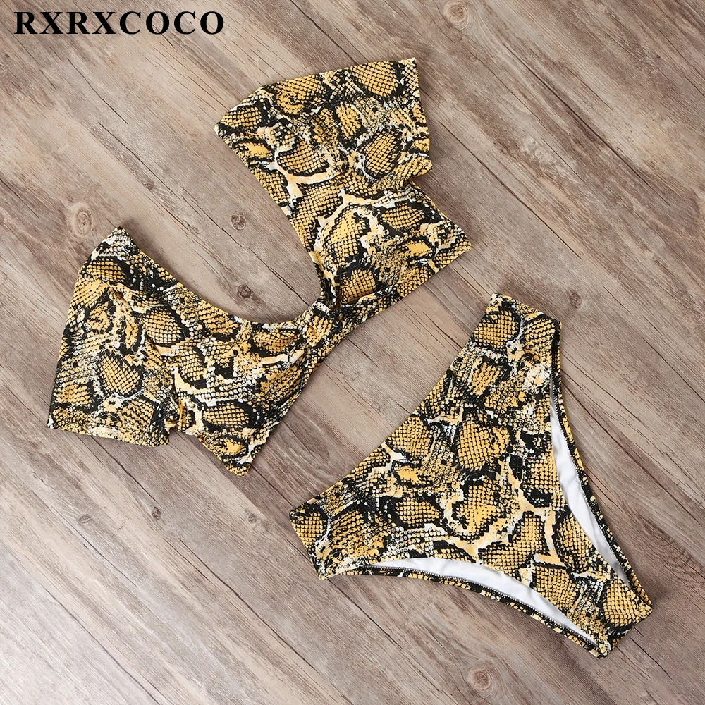 Бикини RXRCOCO 2019 лидер продаж Леопардовый купальник женский комплект бикини