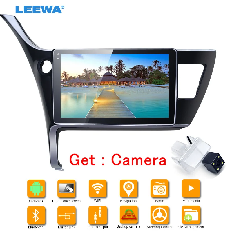 LEEWA 10 1 дюймовый Android 6 0 четырехъядерный Автомобильный GPS Bluetooth Navi Радио USB