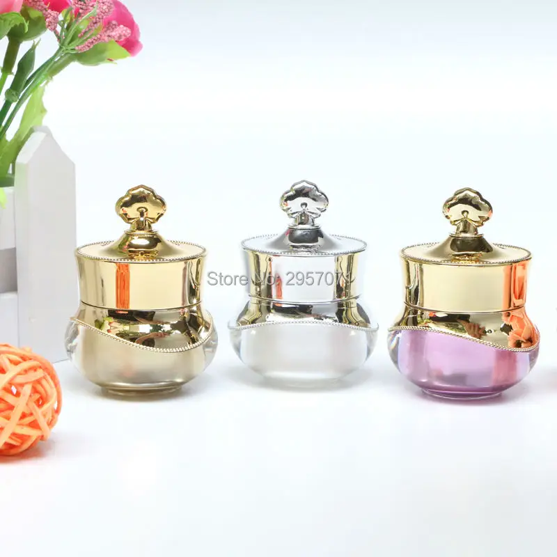 Роскошные Мини банки для кремов белые золотые фиолетовые косметики акриловые 20