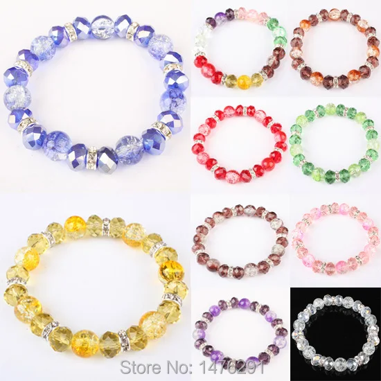 Разнообразные граненые взрывобезопасные бусины эластичный браслет 1 шт. |