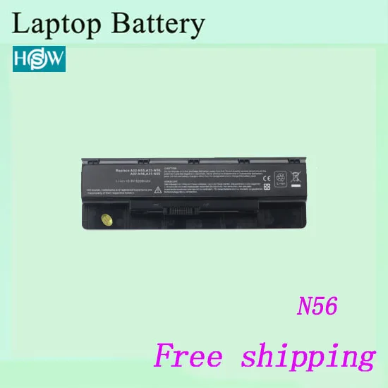 Новый аккумулятор для ноутбука ASUS N46 N46V N46VJ N46VM N46VZ N56 N56D N56V N56VJ N76 N76V|new laptop battery|laptop