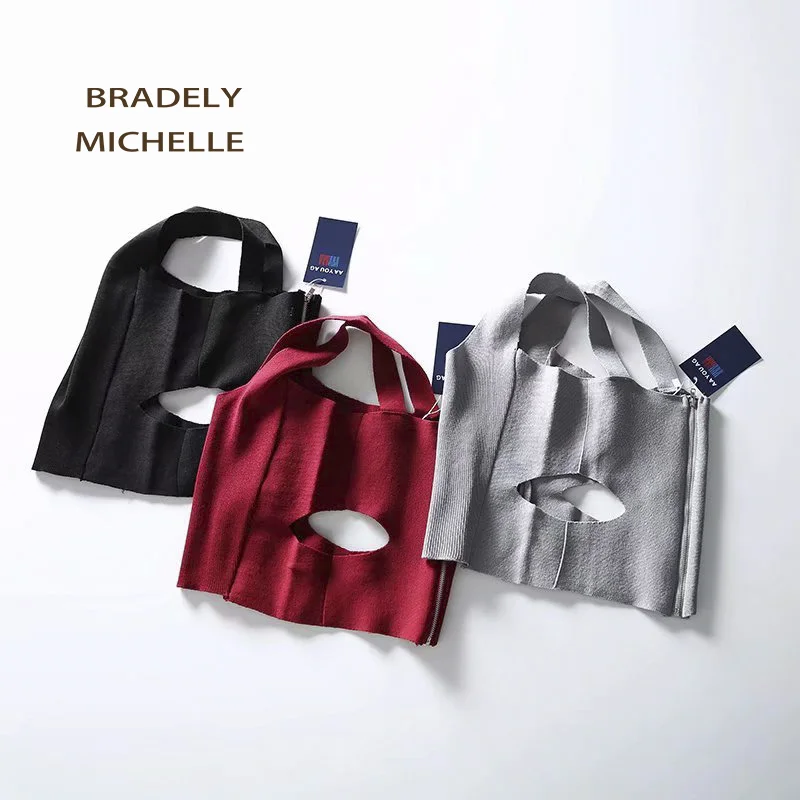 BRADELY MICHELLE/Женская сексуальная майка без рукавов на молнии сзади с выемкой женский