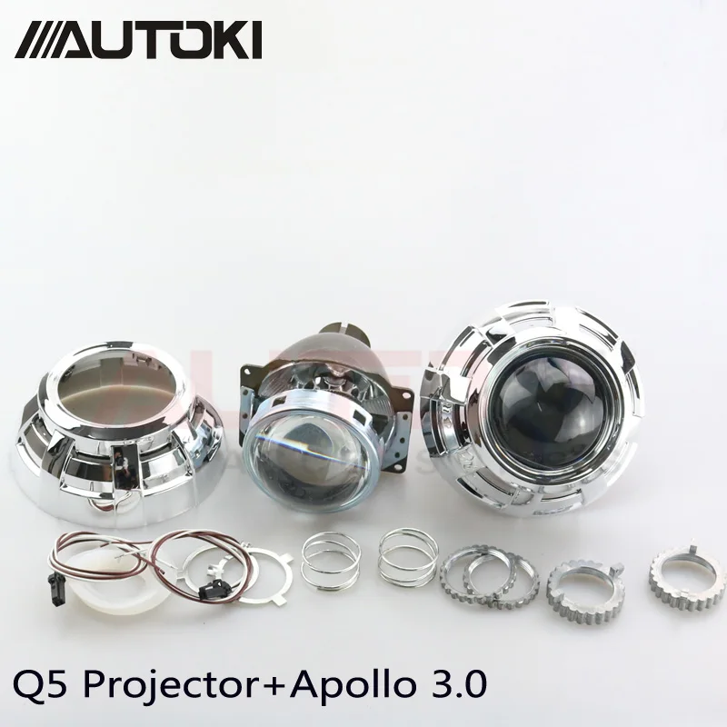 Автомобильные фары для стайлинга Q5 3 0 дюймов HID Bi xenon линзы проектора + Apollo кожухи