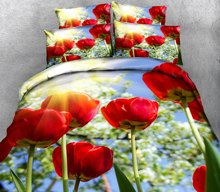 للبيع طقم بياضات سرير فاخرة ، طقم سرير ، غطاء لحاف ، ديلوكس ، ثلاثي الأبعاد ، وردة ، كاليفورنيا ، كينغ ، فتاة ، ملاءة وغطاء وسادة