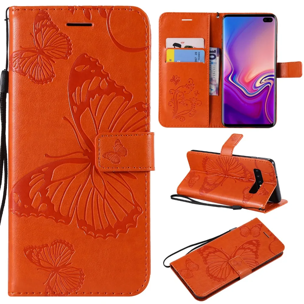 360 Magnetic Full For Samsung Galaxy Note 9 8 S9 S10 Plus Lite S10E Stand Wallet Case Soft TPU Leather 3D Butterfly Flip Cover | Мобильные