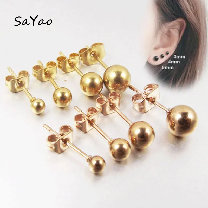 

2 Pieces 0.8mm Rose Gold Surgical 316L Stainless Steel Ball Stud Earring Punk Ear Tragus Ear Piercing For Men Women