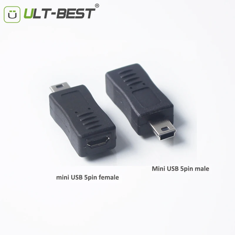 Ult best оптовая продажа мини USB 5pin штекер на Micro гнездо адаптер конвертер коннектор