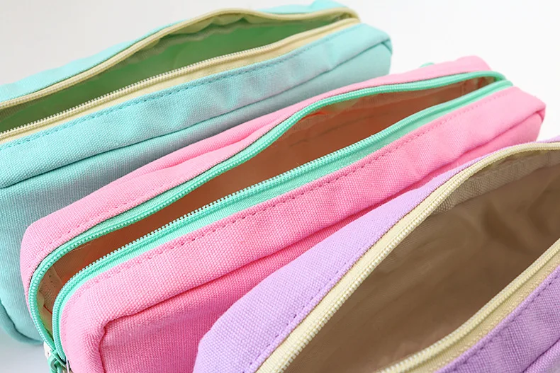 

Large Capacity ! Simple Style Solid Color Pencil Case for School Students