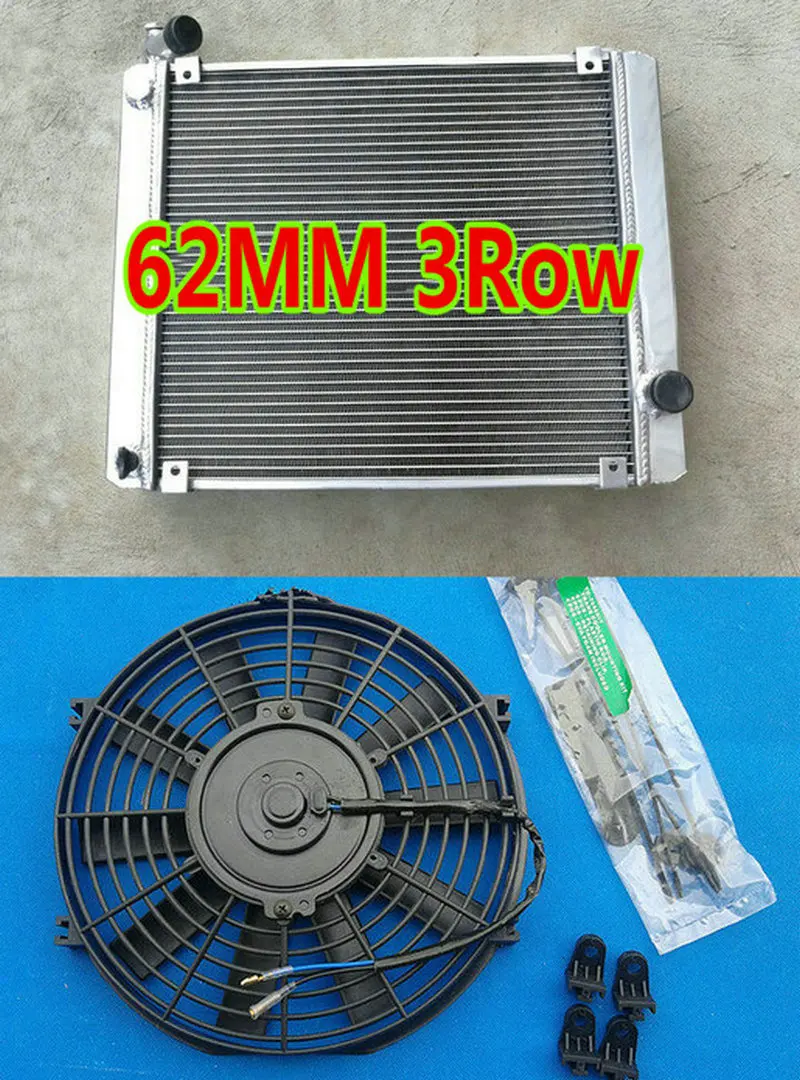 Алюминиевый радиатор + вентилятор для триумфа оленя 3 0 V8 MK2 MT 1972 1977 1976 1975 1974 62 мм