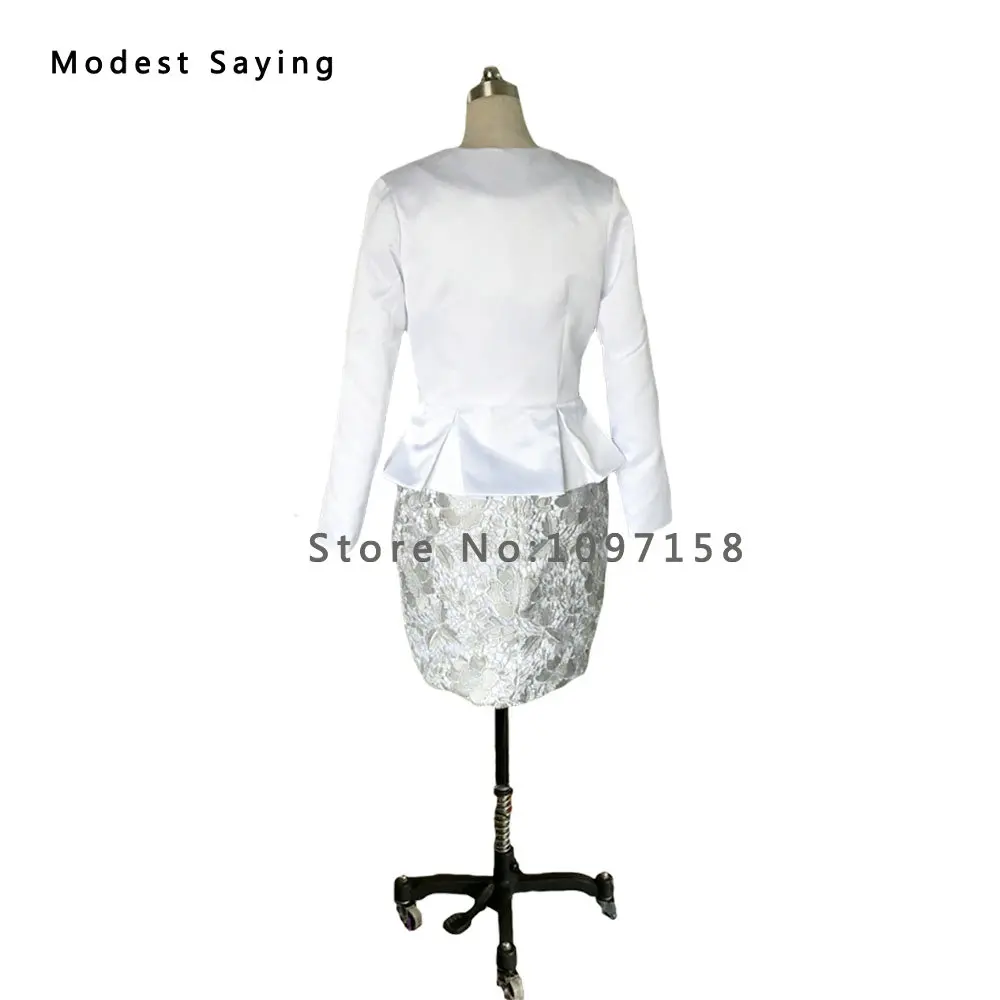 Кружевное платье для матери невесты с длинным рукавом жакетом болеро короткое