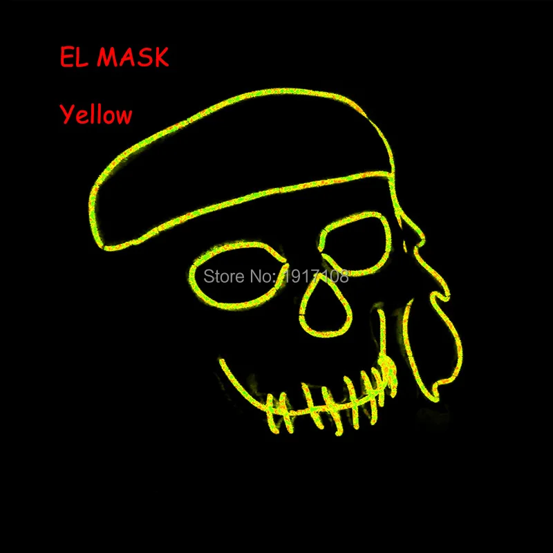 Новое поступление, EL маска, звуковая, активированная, EL Wire, маска на Хэллоуин, светодиодный, для выпускного вечера, макияж, Вечерние Маски, вечерние, декоративные, светящиеся маски