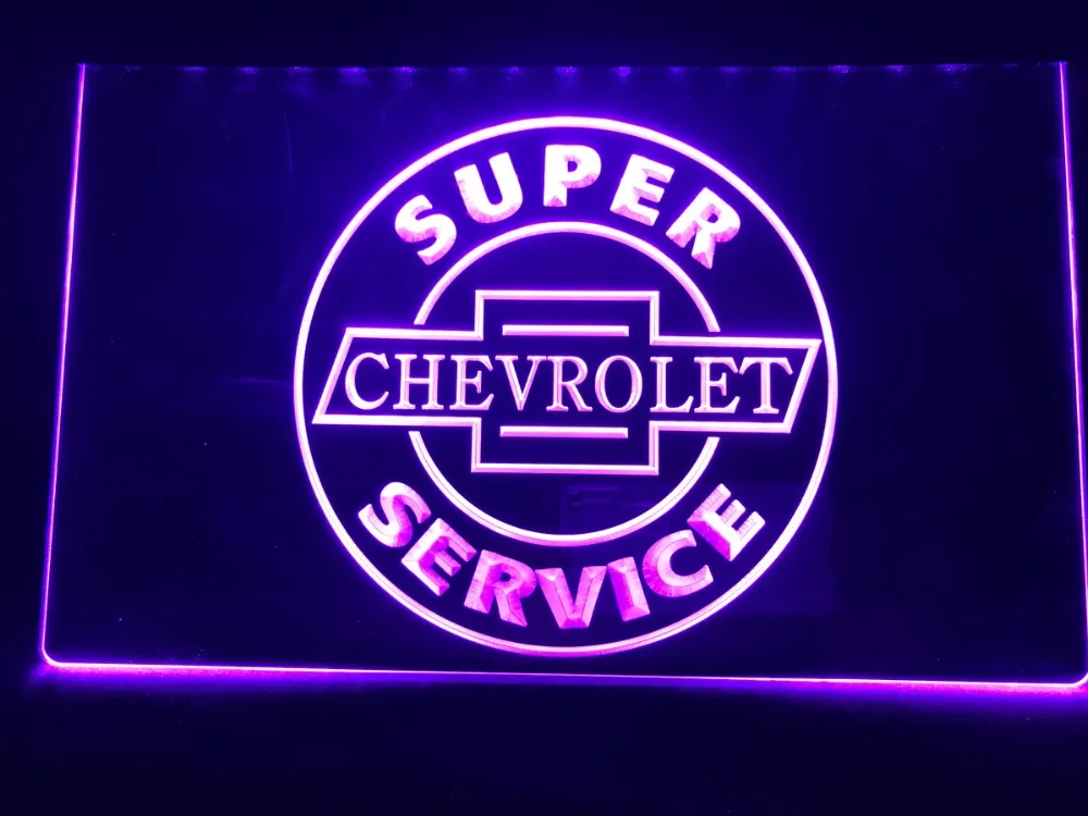 R080 супер Chevrolet Услуги светодиодный неоновый светильник знаки|Таблички и знаки| |