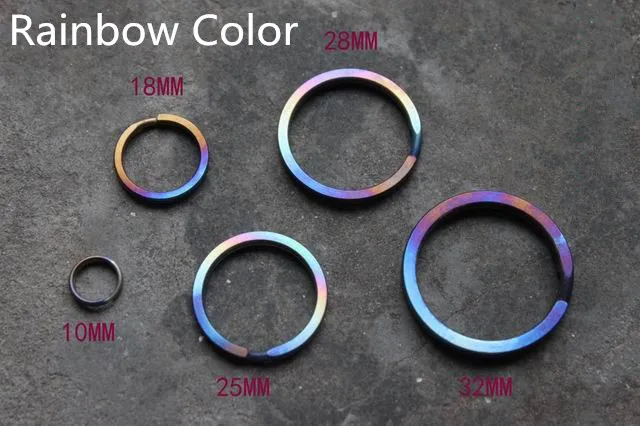 

Rainbow Color Titanium Alloy EDC Ultra Light Key Hanging Key Ring Diy Accessories Key Chain Clip Keychain Multi Tools