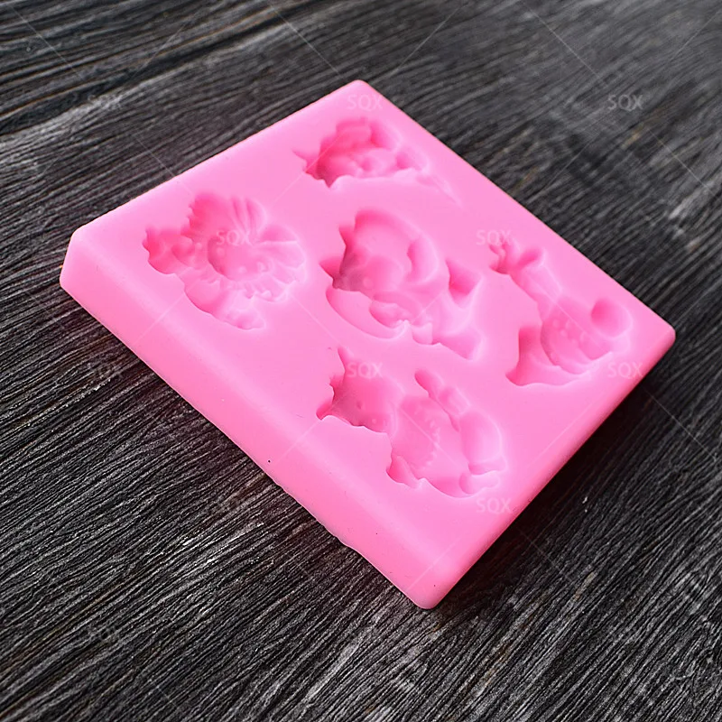 3D мультфильм Бегемот Лев лампы в форме свечи Fondant (сахарная) торта Формы для