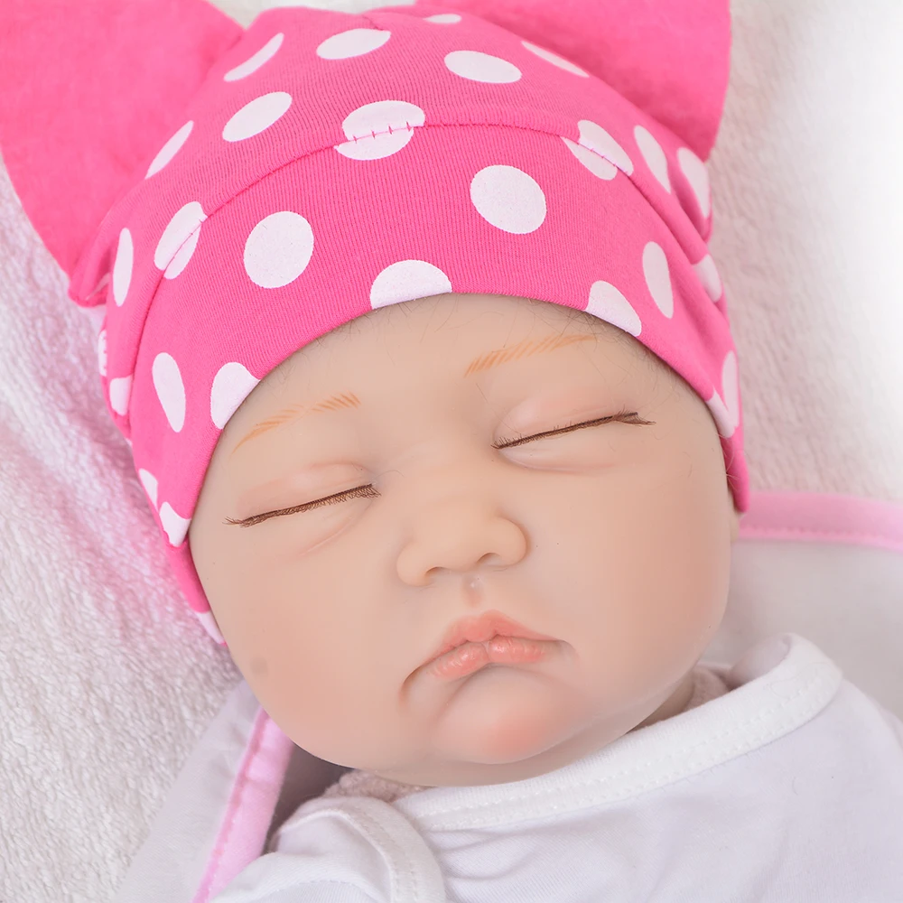 

Lifelike Sleeping 22 Inch Reborn Dolls Soft Silicone Babies Girl Reborn 55 cm Cloth Body Stuffed Dolls For Kids Birthday Gifts
