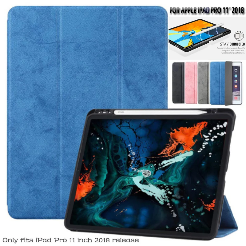 Чехол для Apple iPad Pro 11 2018 с держателем карандашей умная кожаная Магнитная подставка