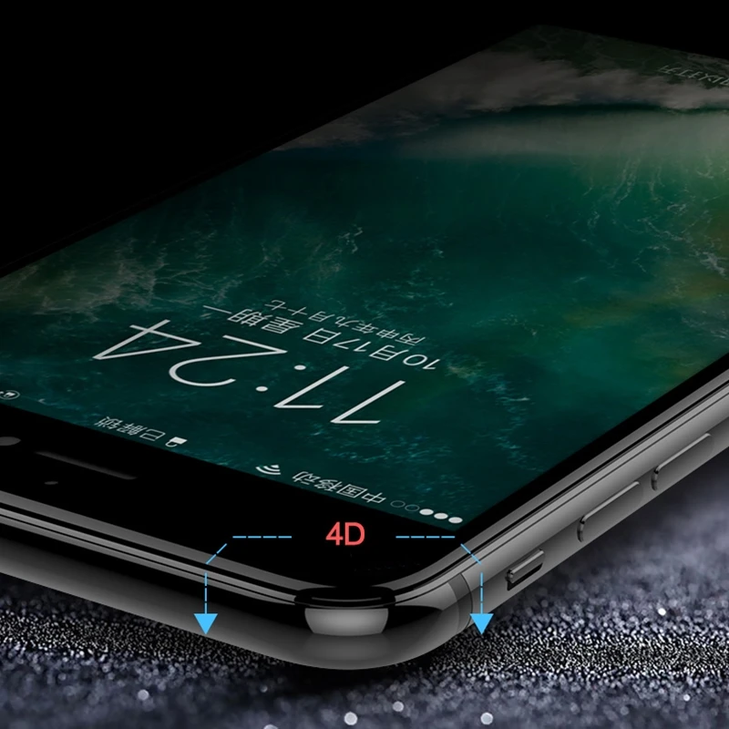 Закаленное стекло 4D с холодной резьбой и полным покрытием для iPhone 7 Plus новая 3D