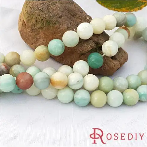 

Wholesale Diameter 10mm Round Natural Amazonite Stone Beads Diy Jewelry Findings Accessories a String Roughly 38 pieces(JM6798)