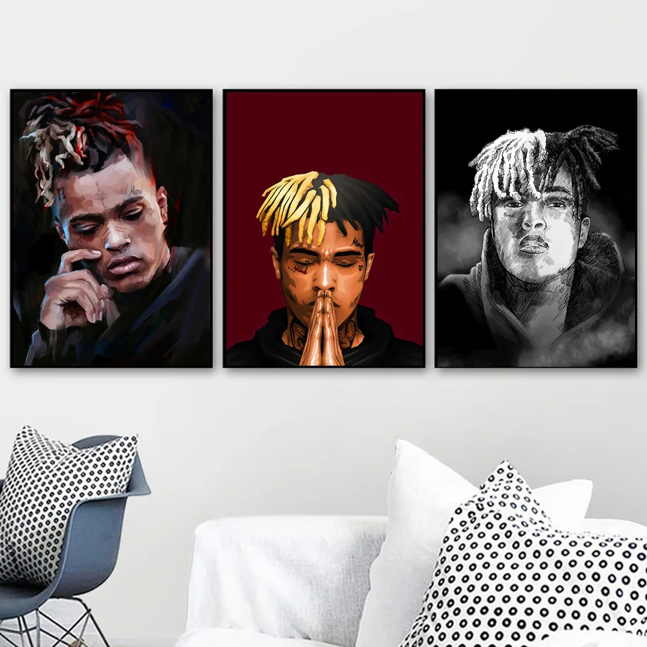 Домашний декор живопись холст картины Настенные работы XXXTentacion Rapper Star HD печатная модульная в скандинавском стиле плакат для гостиной