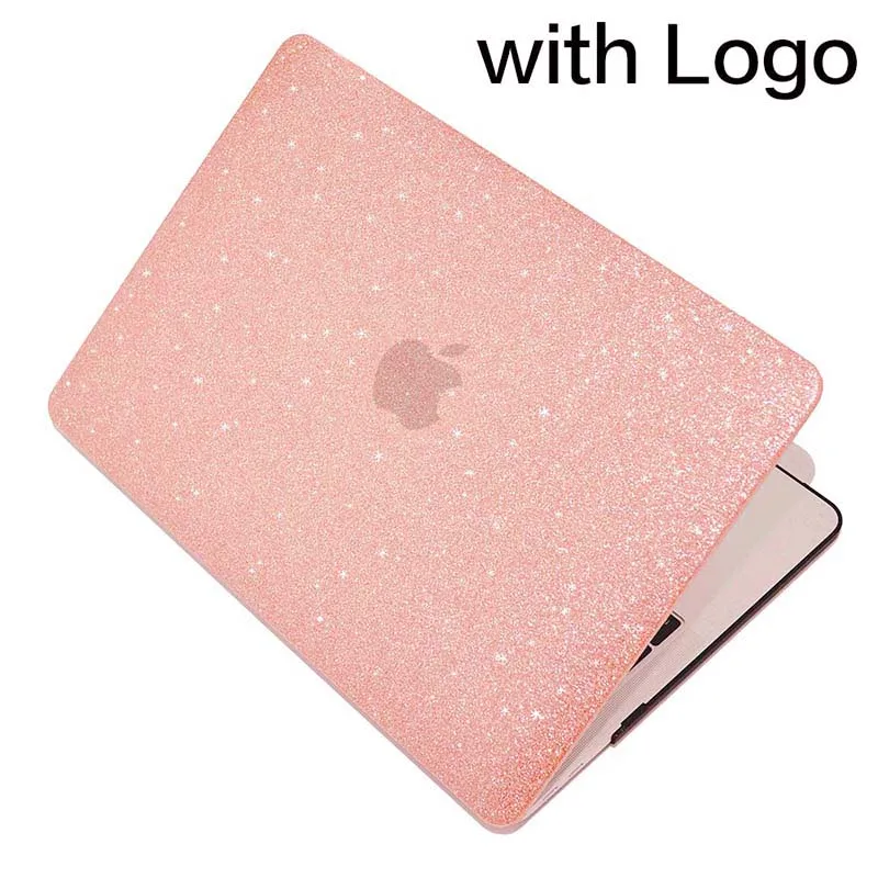 rose gold-SF Сияющий блеск Прочный чехол для ноутбука MacBook Pro retina Air 11, 12, 13 лет, 15, для mac Air/Pro 13 15 дюймов A1466 A1708 A1932 оболочки - Цвет: rose gold-SF