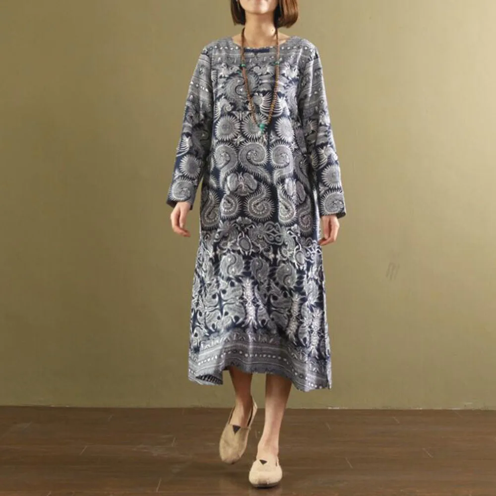 Robe Femme Ete 2020 Абстрактный Цветочный Принт японский Мори девушка до середины икры o