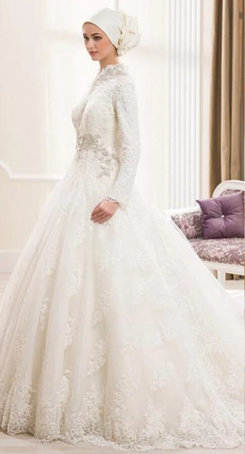 Новинка 2019 хит продаж онлайн-Доставка в Дубае кружевные мусульманские свадебные
