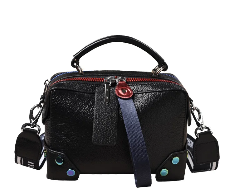 Сумка тоут из натуральной кожи с двойной молнией сумки через плечо коровьей