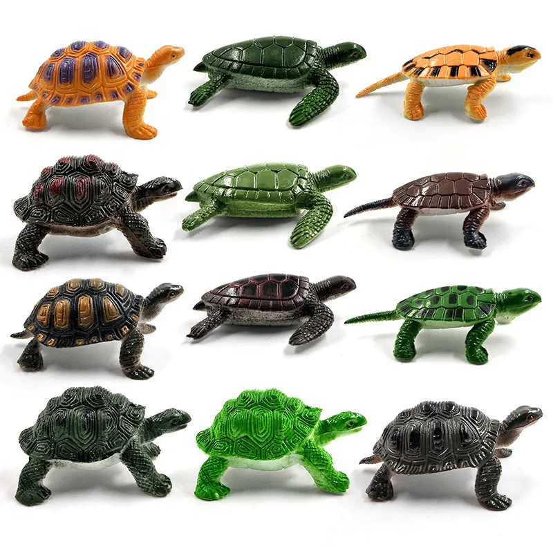 12 pcs turtle 12 шт. моделирование морская черепаха фигурка животное модель DIY домашний декор миниатюрный Сказочный Сад украшения аксессуары современный - Цвет: 12 pcs turtle