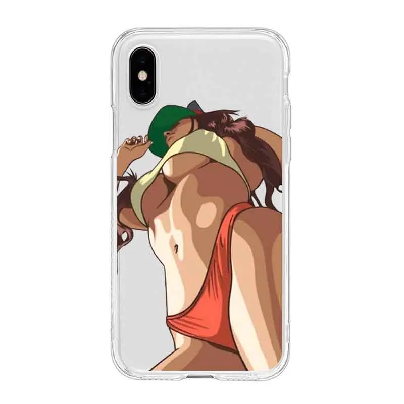 Сексуальная горячая девушка лето Twerk TPU прозрачный чехол для телефона iPhone 6G 6s 7 8plus