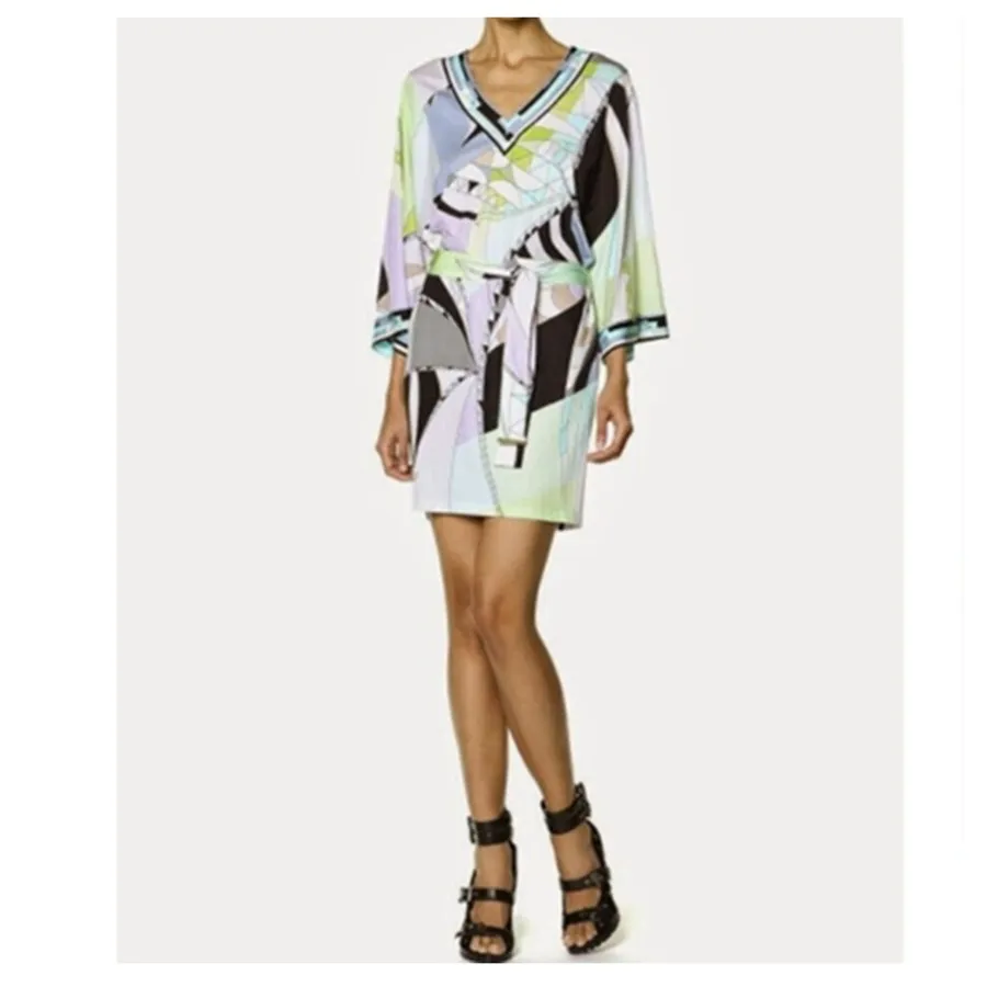 2018 epucci люксовых брендов осень Джерси шелковое платье Для женщин очаровательные