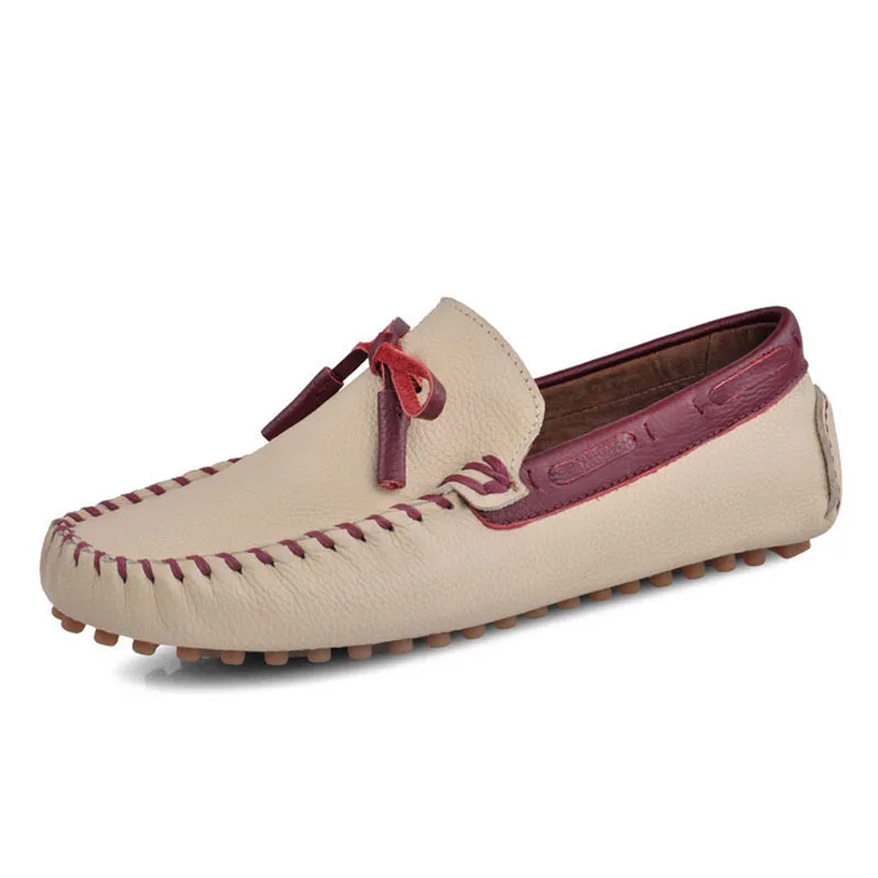 2017 мужские повседневные Мокасины без шнуровки лоферы из натуральной кожи туфли