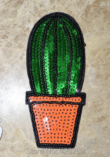 Горячая распродажа! Зеленый Кактус блёстки-дерево пустыни diy железа на заплатках