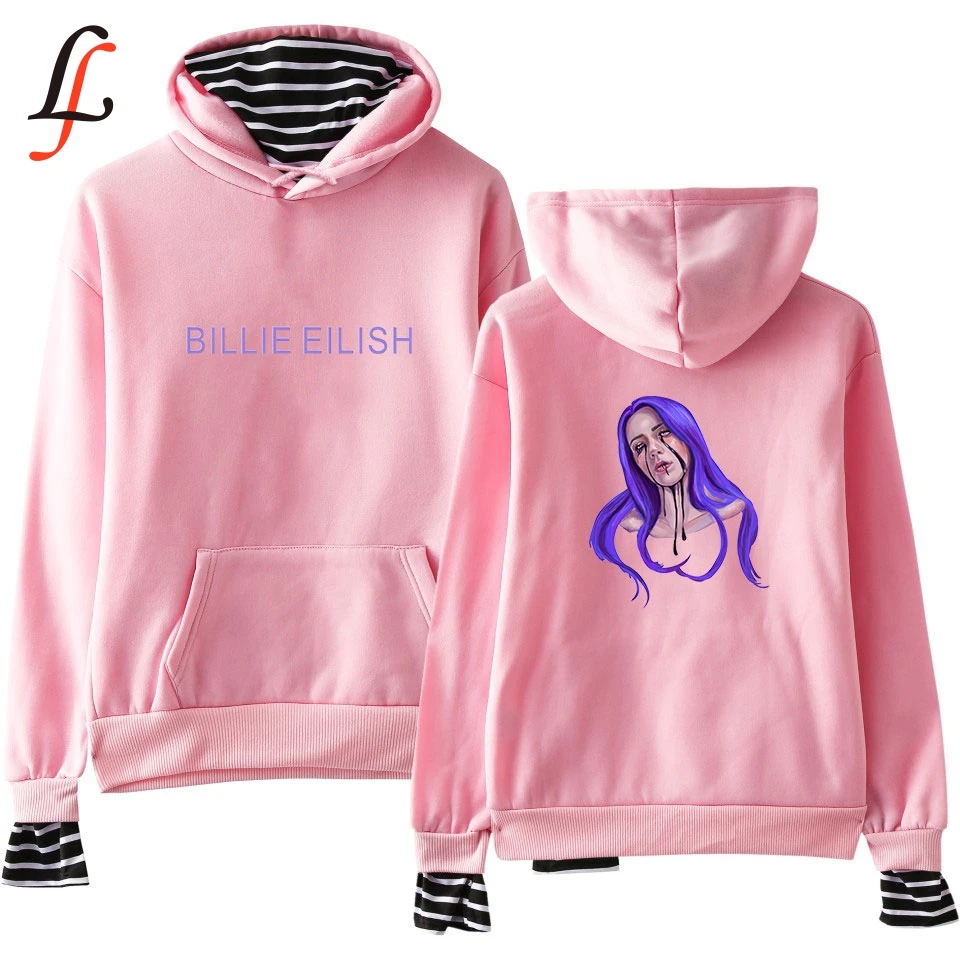 Женские толстовки с капюшоном Billie Eilish повседневные пуловеры из двух частей в