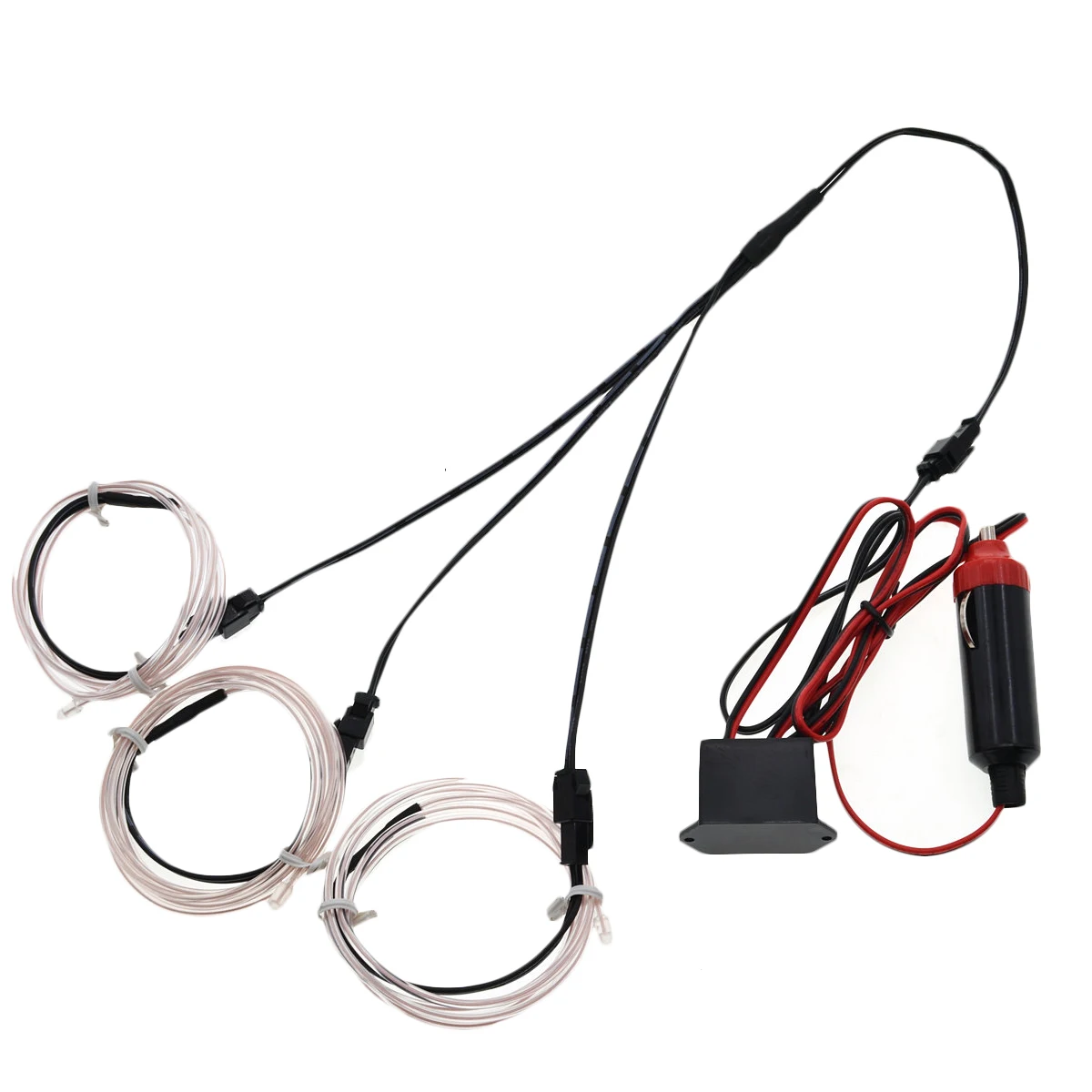 3 Driven by 1 3x1M EL Wire 1 м светящиеся полосы неоновый светодиодный светильник+ контроллер+ инвертор 3 В/12 В/звуковая активация/USB/Автомобильная сигарета - Испускаемый цвет: 3 Driven by 1 3x1M