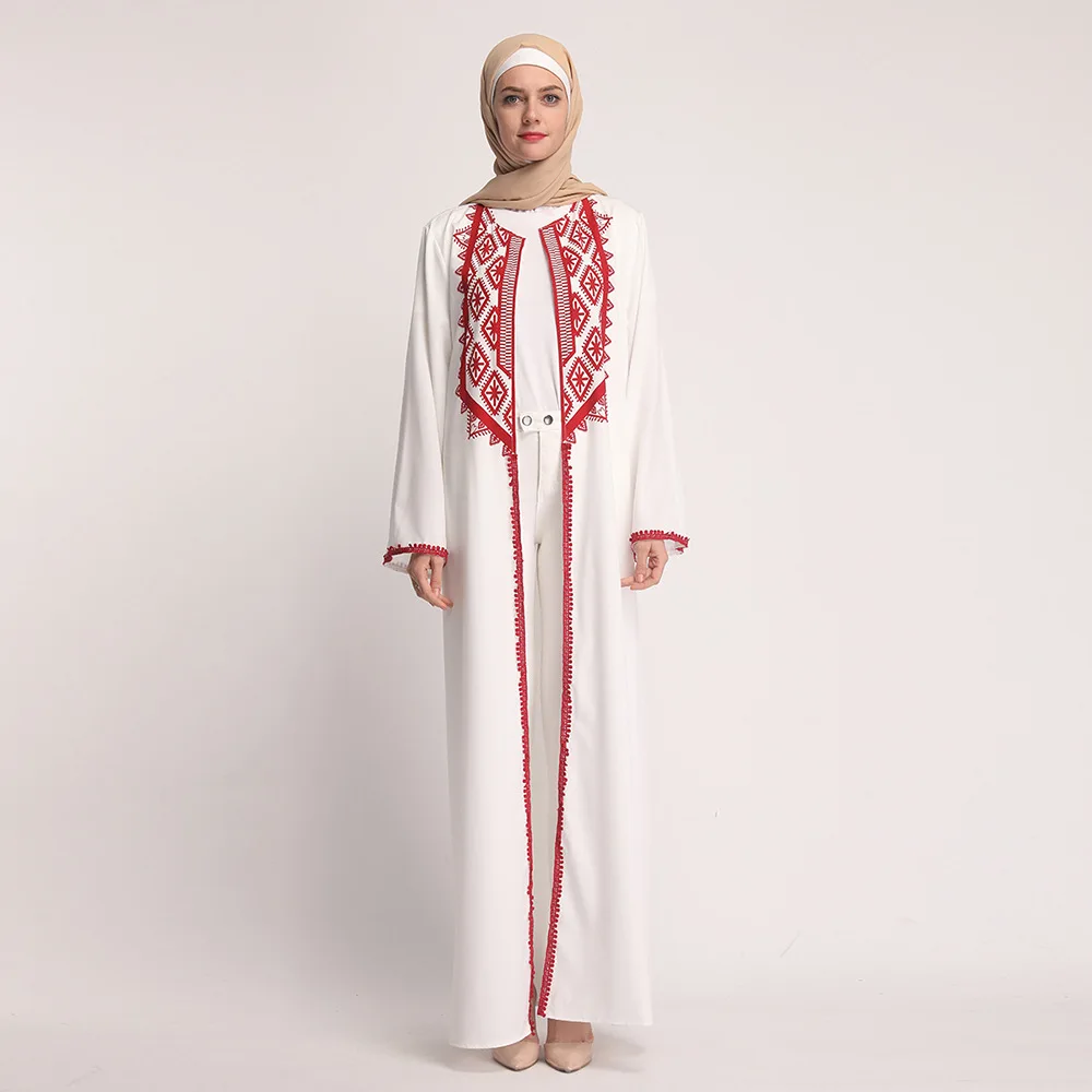 2019 белое элегантное мусульманское платье абайя для женщин кружевное Caftan Mmarocain