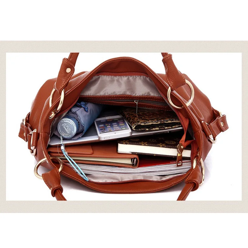 

European American Fashion Luxury 2018 New Women Handbag Large-capacity Tassel Shoulder Bag Stitching Portable Big Bag ZP01