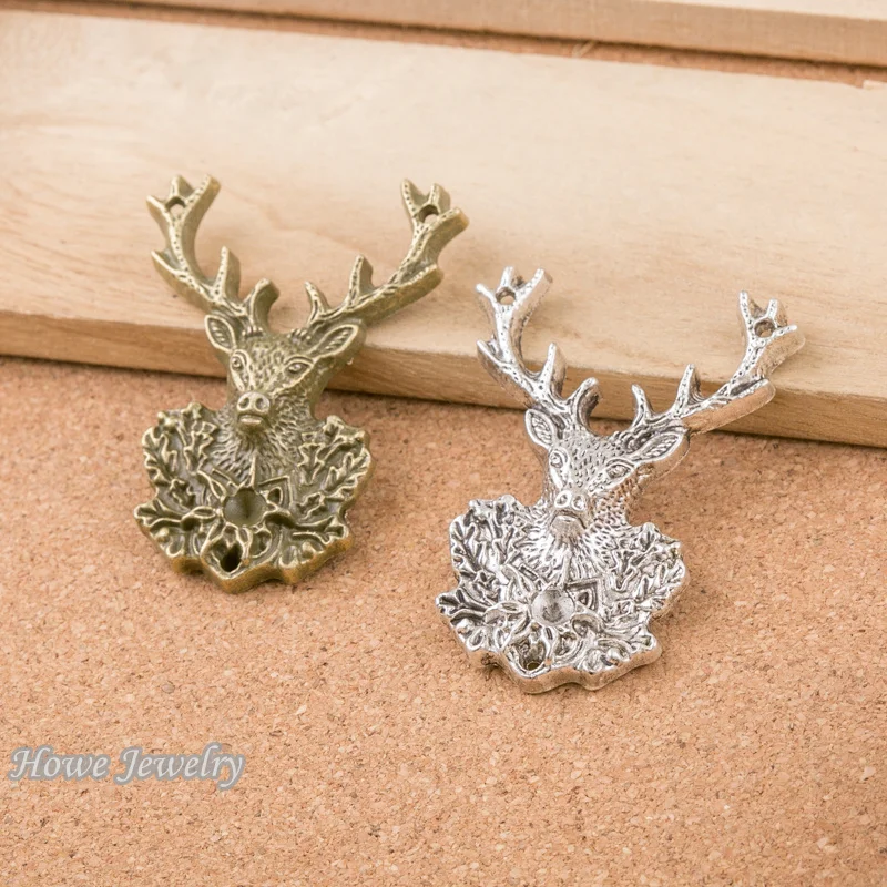 12 шт. винтажные Подвески с оленями и рогами подходят для кулонов в европейском