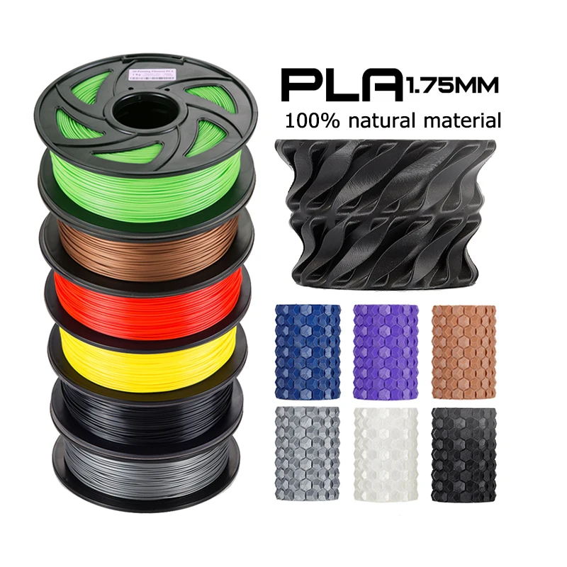 Top Quality 3D Printer Filaments 3D Printer Plastic 1.75mm PLA 1kg/Roll 3D Printing Material 340M Dimensional Accuracy+/0.02mm
