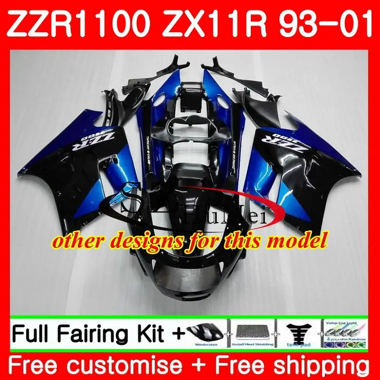 Корпус для KAWASAKI NINJA ZZR1100 ZX 11R ZX-11R ZX11 серебристо-черный 11SH3 ZX11R 93 94 95 96 97 98 99 00 01 1993 2001