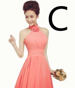 C watermelon Платья для подружки невесты с косами; красивые носки для особых случаев; Длинное Элегантное шифоновое вечернее платье; платье кораллового цвета с арбузом - Цвет: C watermelon