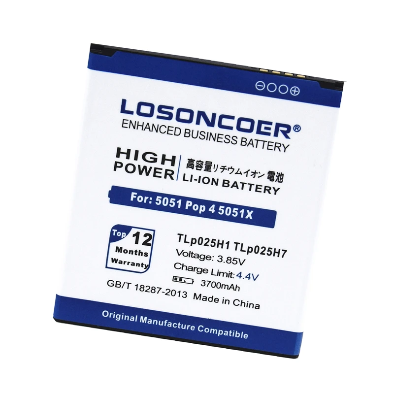Аккумулятор LOSONCOER TLP025H7 3700 мА/ч TLP025H1 для Alcatel OneTouch POP 4 OT 5051D 5051X 5051J 5051 м хорошее