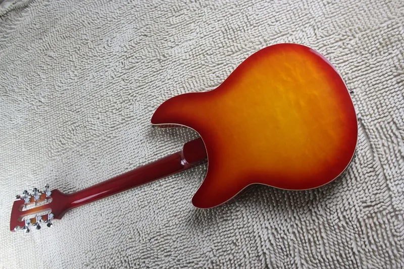 Custom Shop Рик пользовательские Полуакустические 12 строки 2 пикапы вишнево-красный