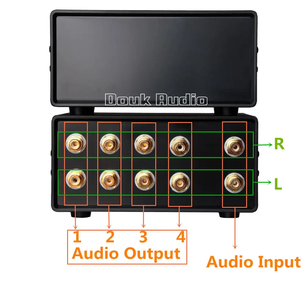 Lastest Douk аудио стерео 1 в 4 выхода RCA сплиттер/переключатель Селекторный Пассивный
