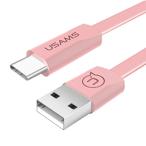 10 шт/много type C USB кабель, USAMS USB C кабель для samsung S9 s8 плюс кабель передачи данных для быстрой зарядки для Xiaomi 6 кабель зарядного устройства - Цвет: Розовый