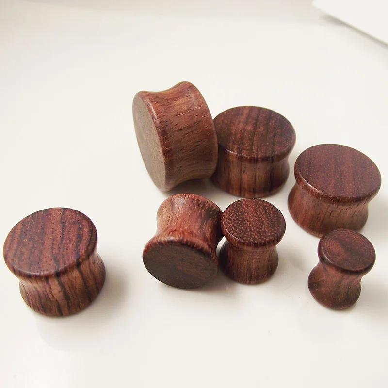 2 шт анти-аллергические деревянные кости уха вилка пирсинг для тела расширитель