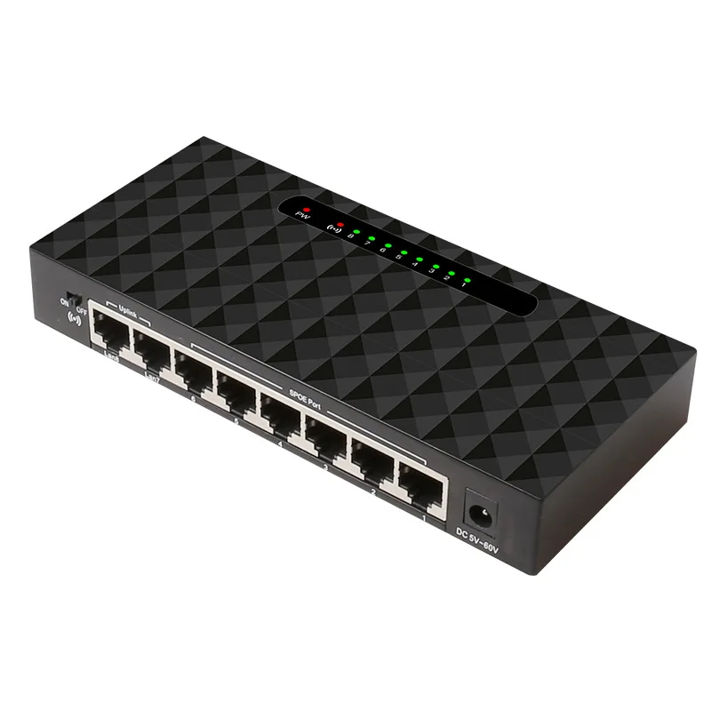 Сетевой коммутатор Ethernet с 8 портами умный хаб поддержкой порта питания 6 55 в (2 х1