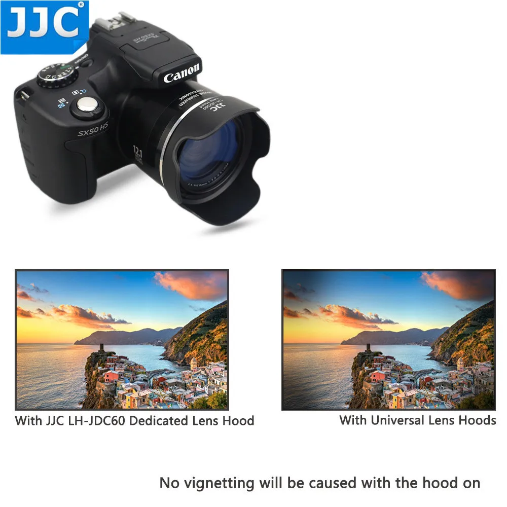 JJC байонетная бленда объектива камеры для CANON PowerShot SX1 IS/SX10 IS/SX20 IS/SX30 IS/SX40 IS/SX50 HS заменяет LH-DC60