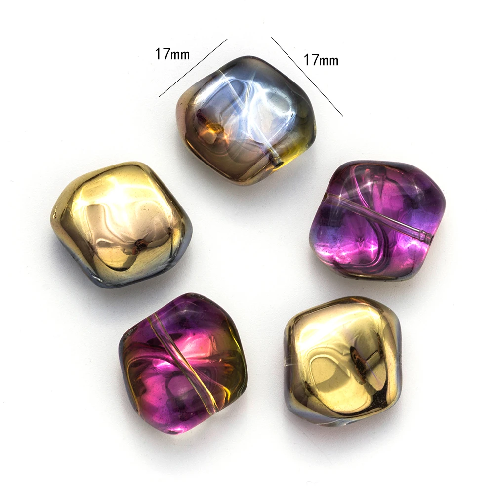 MEIBEADS, 10 шт./лот, 17*17 мм, разноцветные хрустальные бусины неправильной квадратной формы для аксессуаров, браслетов, рукоделия, ювелирных изделий EY6069