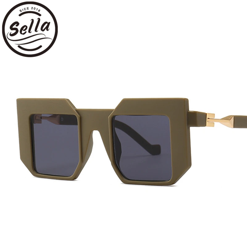 Sella модные для мужчин женщин Уникальный Квадратный матовая рама солнцезащитные