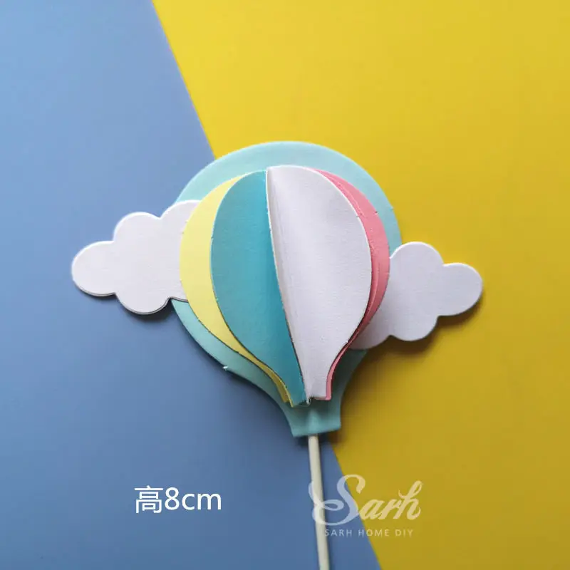 2pc hot air balloon Счастливый день рождения для мальчиков и девочек торт фигурки жениха и невесты; шикарные поцелуй влюбленных украшение ко Дню Святого Валентина Свадебная вечеринка поставки выпечки сладкий подарок - Цвет: 2pc hot air balloon
